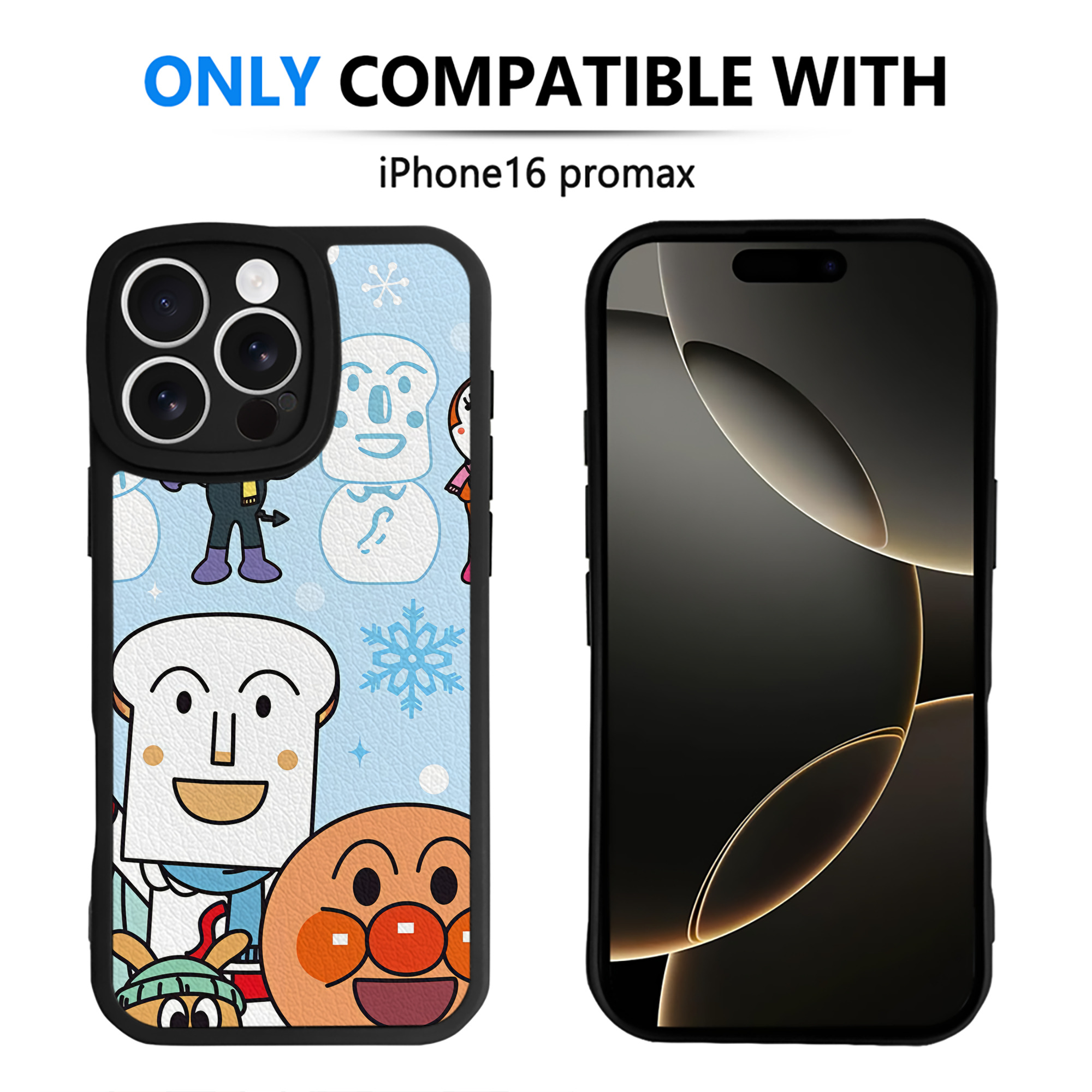 （画像用） アンパンマン Anpanman 【iPhone 16シリーズ対応】シリコンスマホケース（レザー調） 材質：シリコン